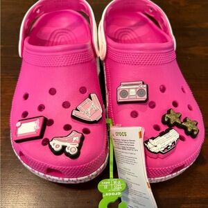 Crocs Kids Pink Clogs with Charms